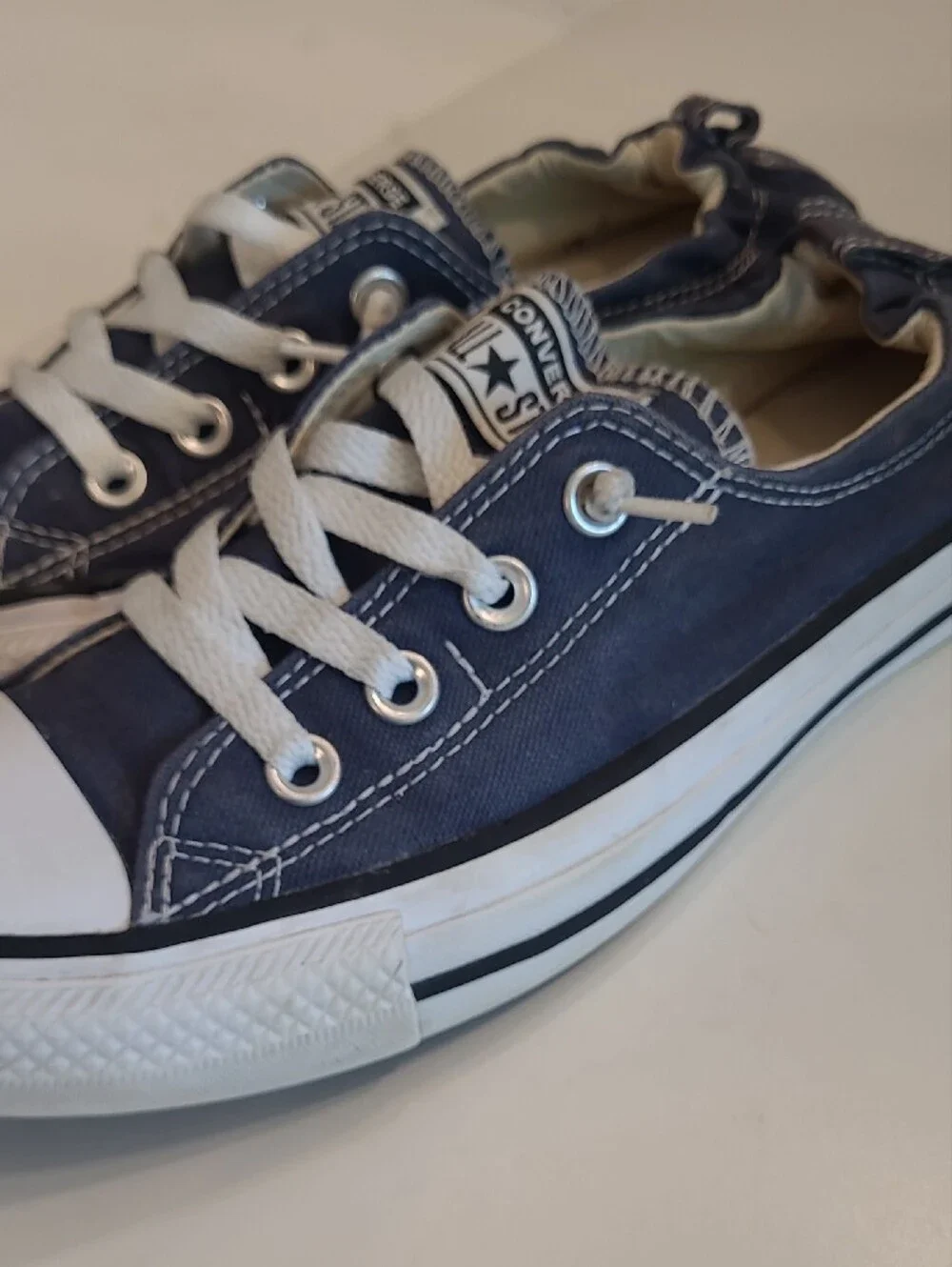 Converse Chuck Taylor All-Star Classic Low Top Lace Up Blue Trim Canvas Sneaker